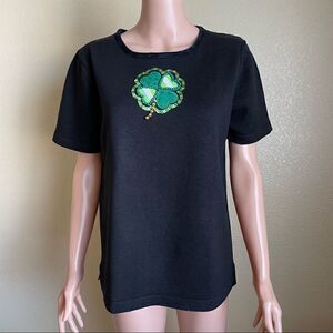 The Quacker Factory Shamrock St Patrick’s Day Top Size Small